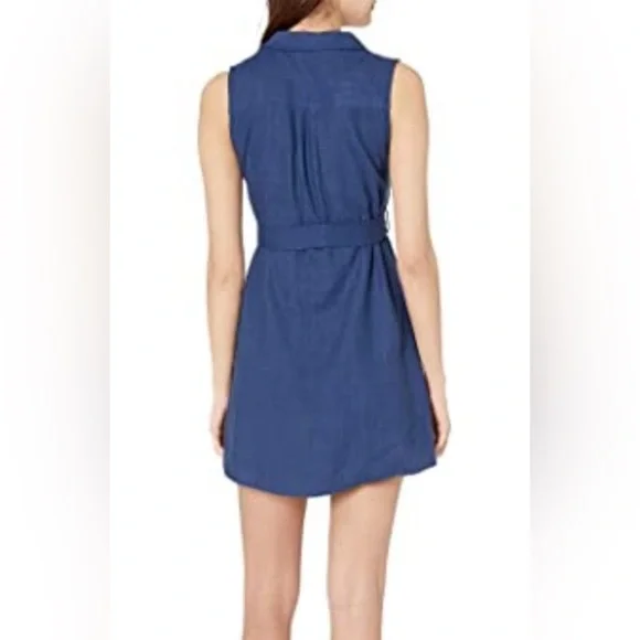 LOST + WANDER - Out of the Blue Linen Blend Mini Dress - Picture 2 of 11